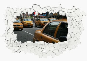 Décoration en trompe-l'oeil - Modèle Taxis à New-York decoration-trompe-l-oeil.jpg