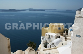 Reproduction de photo en tapisserie murale - Vue de Santorin tapisserie-murale-santorin.jpg
